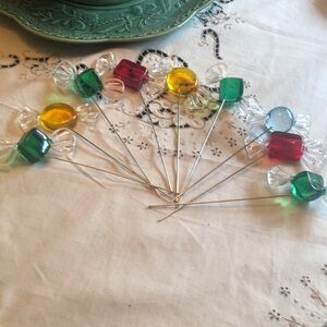 VTG Glass Candy Picks